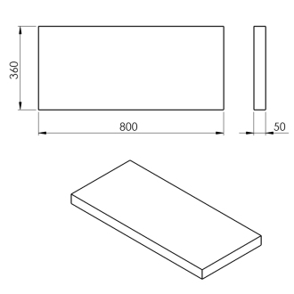 AVICE doska 80x36cm, cement AV0867