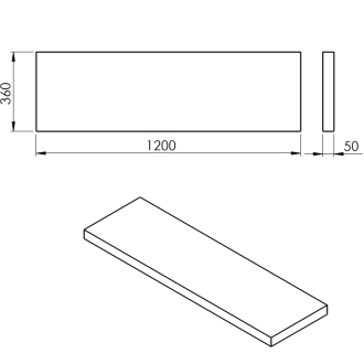 AVICE doska 120x36cm, dub tmavý AV12611
