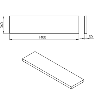 AVICE doska 140x36cm, dub starobiely AV1465