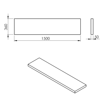 AVICE doska 150x36cm, dub starobiely AV1565