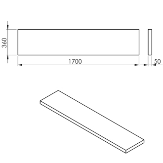 AVICE doska 170x36cm, old wood AV1768