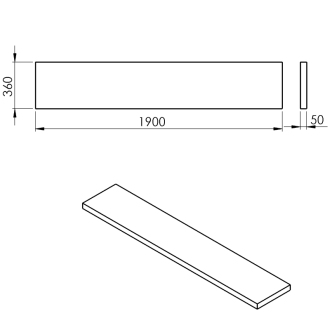 AVICE doska 190x36cm, dub Rover AV1964