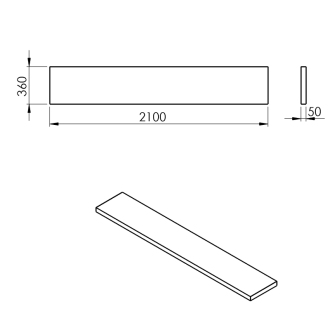 AVICE doska 210x36cm, old wood AV2168