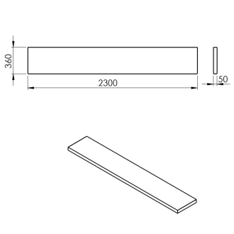 AVICE doska 230x36cm, old wood AV2368