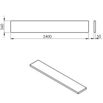 AVICE doska 240x36cm, dub starobiely AV2465