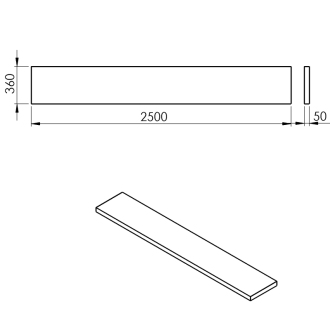 AVICE doska 250x36cm, dub tmavý AV25611