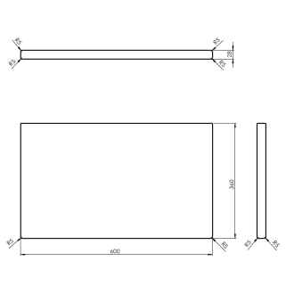 WOODY doska 600x28x360mm, masív prírodný dub WD066-70