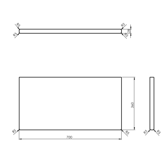 WOODY doska 700x28x360mm, masív prírodný dub WD076-70