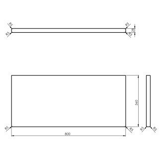 WOODY doska 800x28x360mm, masív prírodný dub WD086-70