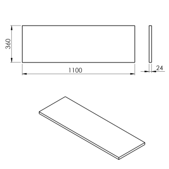 PLATO doska Rockstone 1100x24x360mm, biela mat PL116-0101