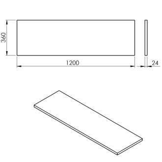 PLATO doska Rockstone 1200x24x360mm, biela mat PL126-0101