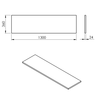 PLATO doska Rockstone 1300x24x360mm, biela mat PL136-0101