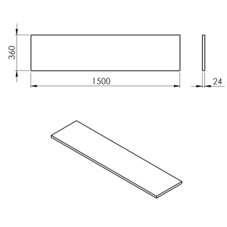 PLATO doska Rockstone 1500x24x360mm, biela mat PL156-0101