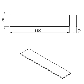 PLATO doska Rockstone 1800x24x360mm, biela mat PL186-0101