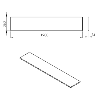 PLATO doska Rockstone 1900x24x360mm, biela mat PL196-0101