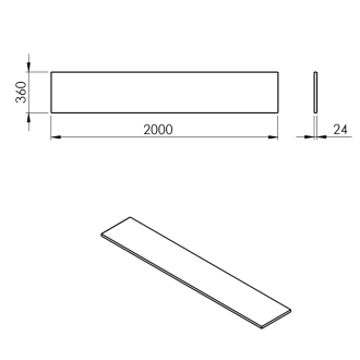 PLATO doska Rockstone 2000x24x360mm, biela mat PL206-0101