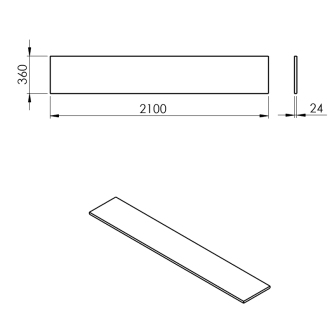 PLATO doska Rockstone 2100x24x360mm, biela mat PL216-0101