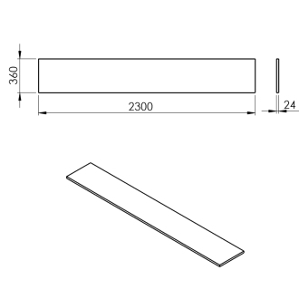 PLATO doska Rockstone 2300x24x360mm, biela mat PL236-0101