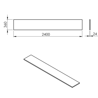 PLATO doska Rockstone 2400x24x360mm, biela mat PL246-0101