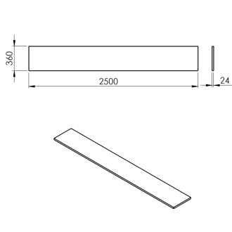 PLATO doska Rockstone 2500x24x360mm, biela mat PL256-0101