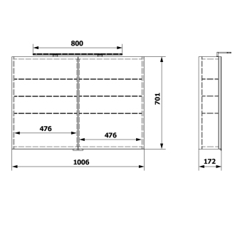 RIWA galerka s LED osvetlením, 101x70x17cm, dub alabama RIW100-0022