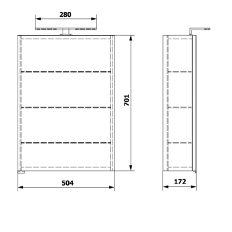 RIWA galerka s LED osvetlením, 50x70x17cm, dub alabama RIW050-0022