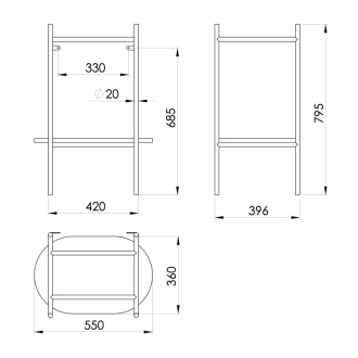 PUNO podstavec pod umývadlo 550x795x396mm, zlatá mat SKA590-5