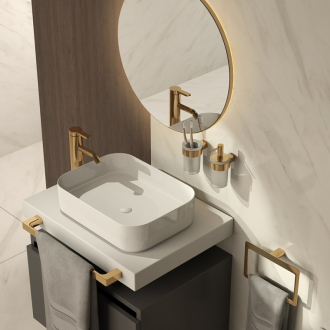 PIRENEI držiak uterákov 350x66mm, zlato PI213587