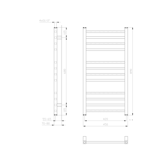 METRO vykurovacie teleso 450x890 mm, biela IR400T