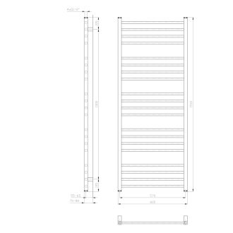 METRO vykurovacie teleso 600x1510 mm, biela IR420T