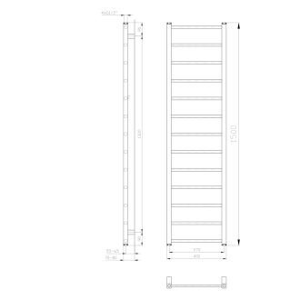 METRO LIGHT vykurovacie teleso 400x1500 mm, biela IR447T