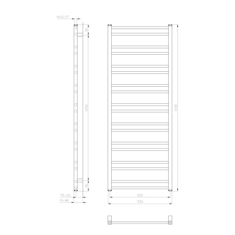 METRO DOS vykurovacie teleso 550x1430 mm, biela mat IR430T