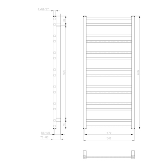 METRO DOS vykurovacie teleso 500x1100 mm, biela mat IR432T