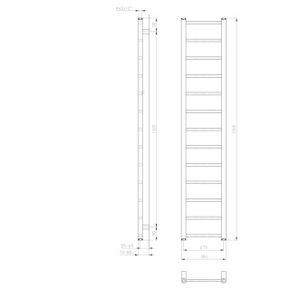 METRO LIGHT vykurovacie teleso 300x1500 mm, biela IR446T
