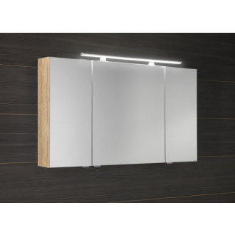 MIRRÓ galerka s LED osvetlením, 3x dvierka, 120x70x16cm, dub alabama MC121-0022
