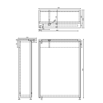 KAWA STRIP galerka s LED osvetlením 50x70x22cm, biela