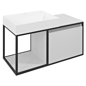 SKARA umývadlová skrinka 100x49,5x46,5cm, čierna mat/biela mat CG004-3131