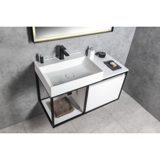 SKARA umývadlová skrinka 100x49,5x46,5cm, čierna mat/biela mat CG004-3131