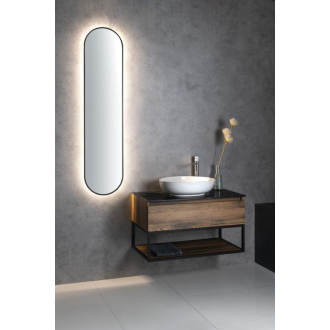 SKARA umývadlová skrinka 70x50x45cm, čierna mat/dub collingwood CG005-1919