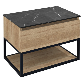 SKARA umývadlová skrinka 70x50x45cm, čierna mat/dub alabama CG005-2222