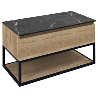 SKARA umývadlová skrinka 90x50x45cm, čierna mat/dub alabama CG006-2222