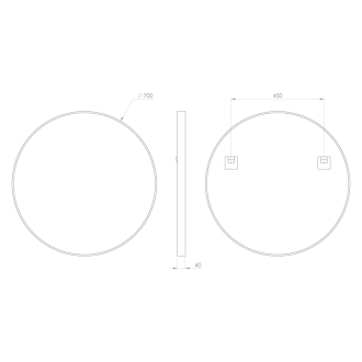 NOTION okrúhle zrkadlo v ráme ø 70cm, zlato mat