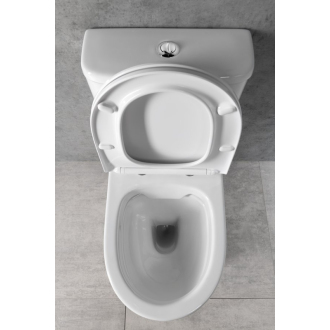 DARIO RIMLESS WC kombi misa s nádržkou, spodný/zadný odpad + sedátko, biela
