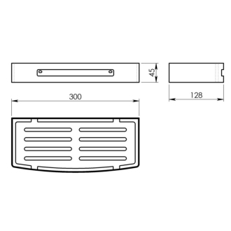 SMART polica do sprchy, 300x45x128mm, nerez mat 241738