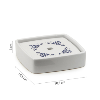 CIXI mydlenka na postavenie, porcelán, biela/modrá CX1189