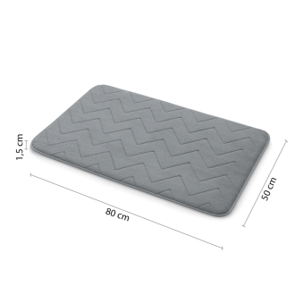 MOUSSE kúpeľňová predložka, 50x80 cm, 100% polyester, protišmyk, šedá 96MS508008