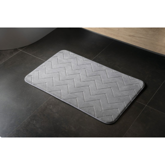 MOUSSE kúpeľňová predložka, 50x80 cm, 100% polyester, protišmyk, šedá 96MS508008