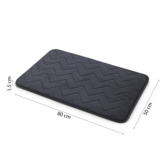 MOUSSE kúpeľňová predložka, 50x80 cm, 100% polyester, protisklz, antracit 96MS508085