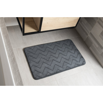 MOUSSE kúpeľňová predložka, 50x80 cm, 100% polyester, protisklz, antracit 96MS508085