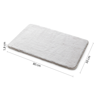 FUZZY kúpeľňová predložka, 50x80 cm, 100% polyester, protišmyk, biela 96FY508002